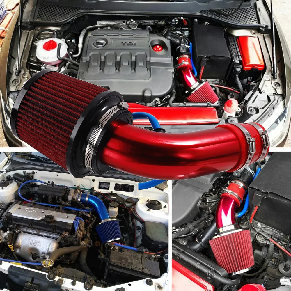 Filtro de aire de cabeza de seta reacondicionado para coche, Kit de tubo de admisión de alto flujo, aire frío, aluminio, 76mm/3 pulgadas, Invierno - imagen 4