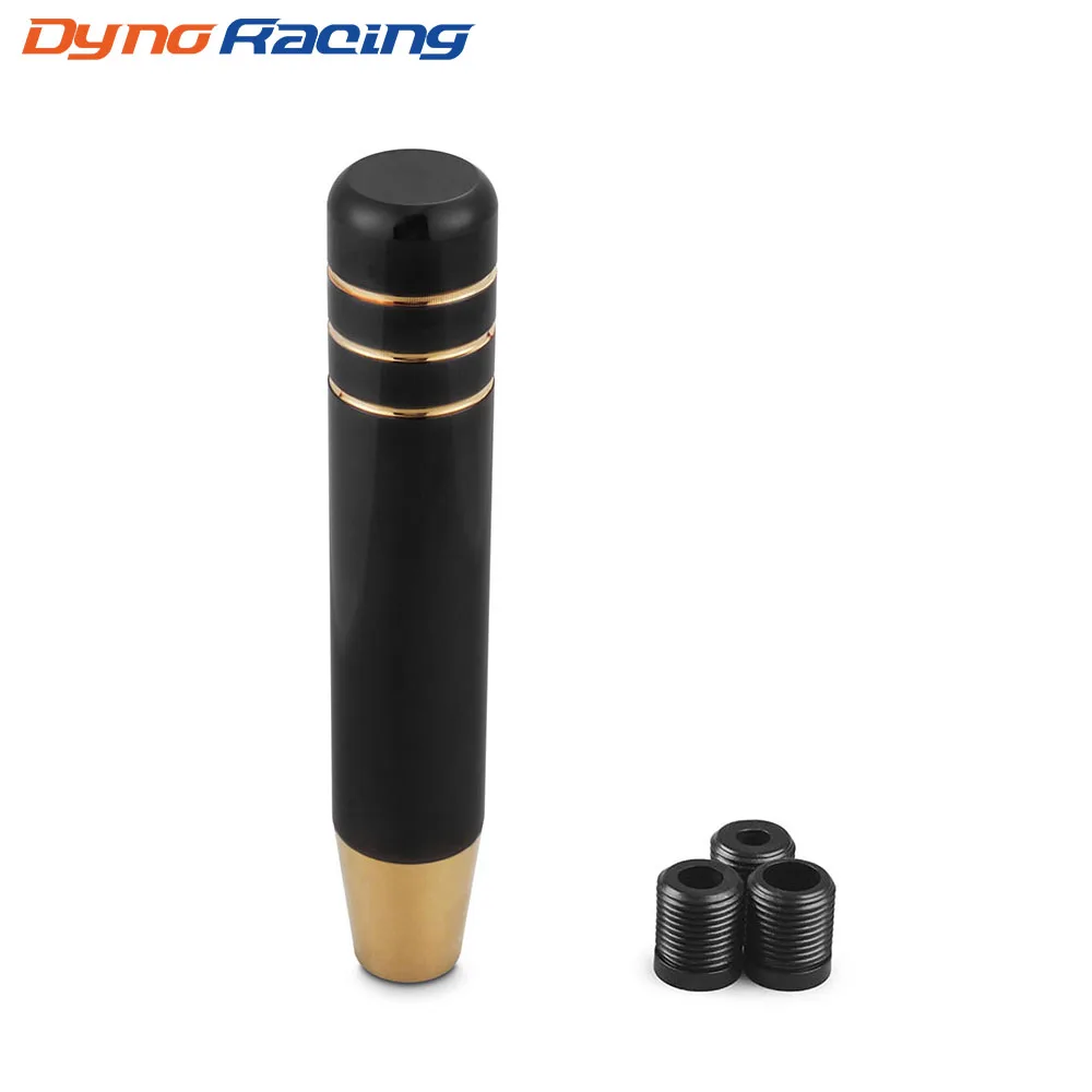Pomo de cambio universal de aluminio negro y dorado