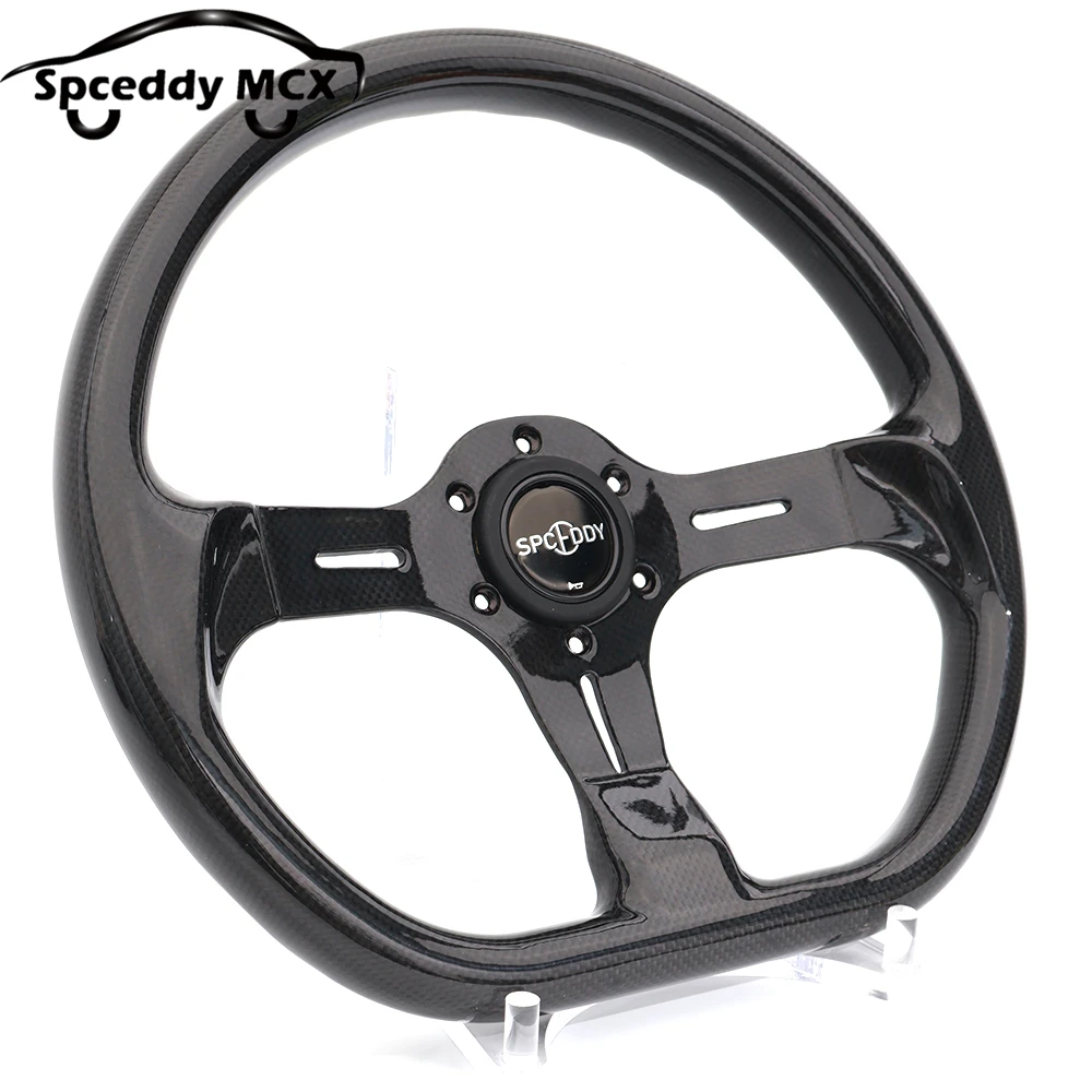 Volante fibra carbono carreras 350mm forma D – ultraligero - imagen 2