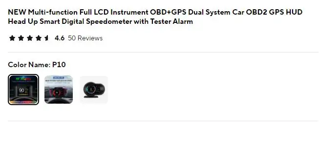 Vista frontal del HUD OBD2 GPS MAIMEIMI