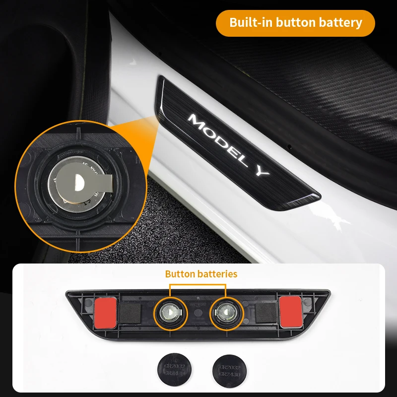 Protectores de puerta y alféizar LED para Tesla Modelo Y - imagen 4
