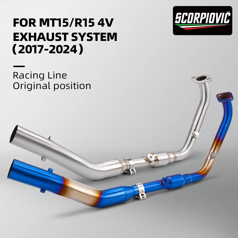 Tubo de escape inoxidable Yamaha YZF-R15, R125 y MT-15