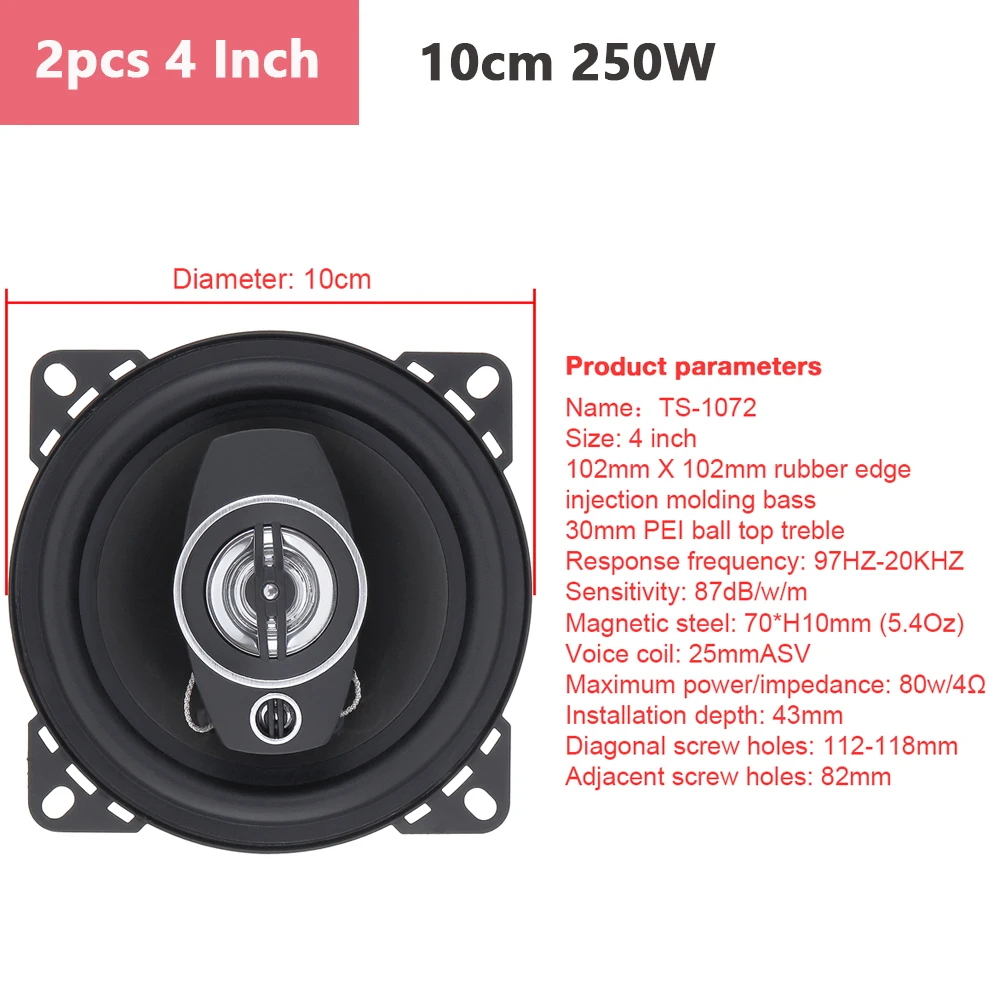 Altavoces HiFi de rango completo para coche, 10-16 cm - imagen 2
