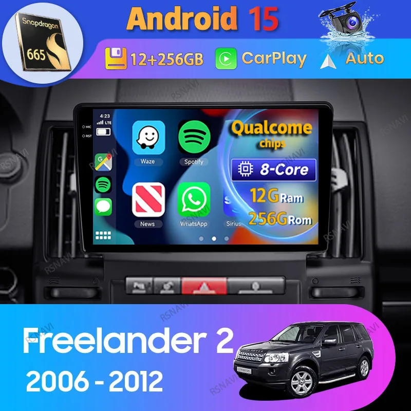 Radio 2 DIN Android 15 para Land Rover Freelander 2 (2006-2012)