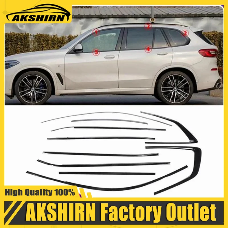 Marco ventana BMW X5 E70 F15 G05 acero inoxidable 2008-2021 negro