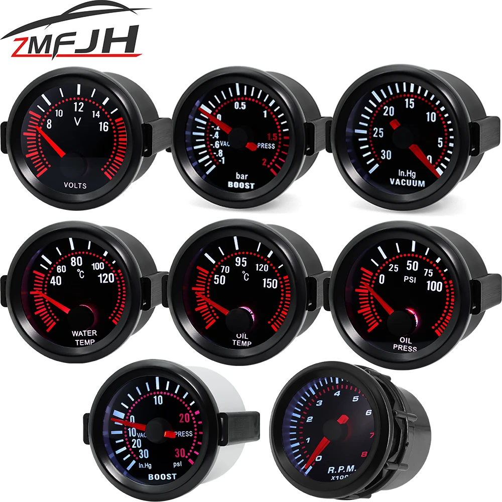 Manómetro de presión turbo 52 mm con escala PSI para coche 12 V