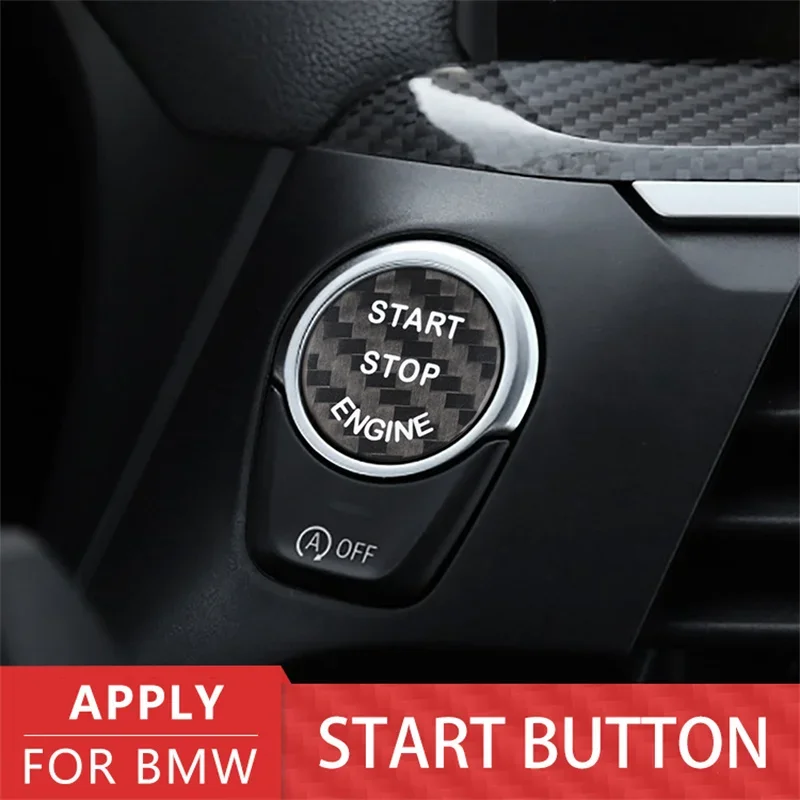 Pegatina fibra carbono botón Start/Stop BMW Serie 3 F30 F33 - imagen 2
