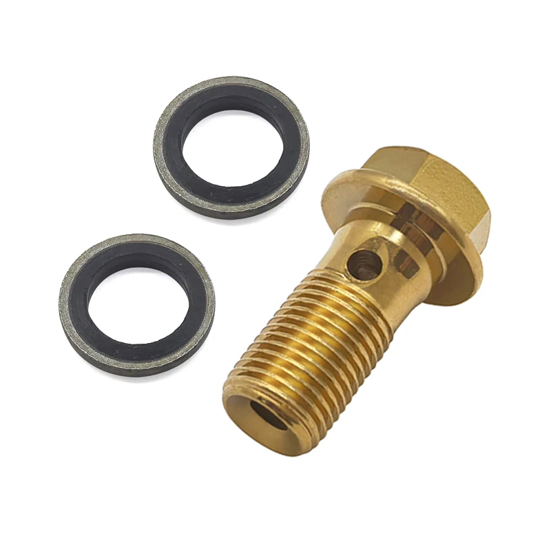 Tornillo banjo de freno M10x1,0 de acero, acabado dorado - imagen 5
