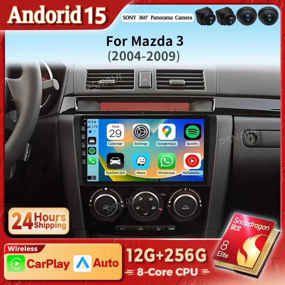 Autoradio Android CarPlay GPS para Mazda 3 (2004-2013)