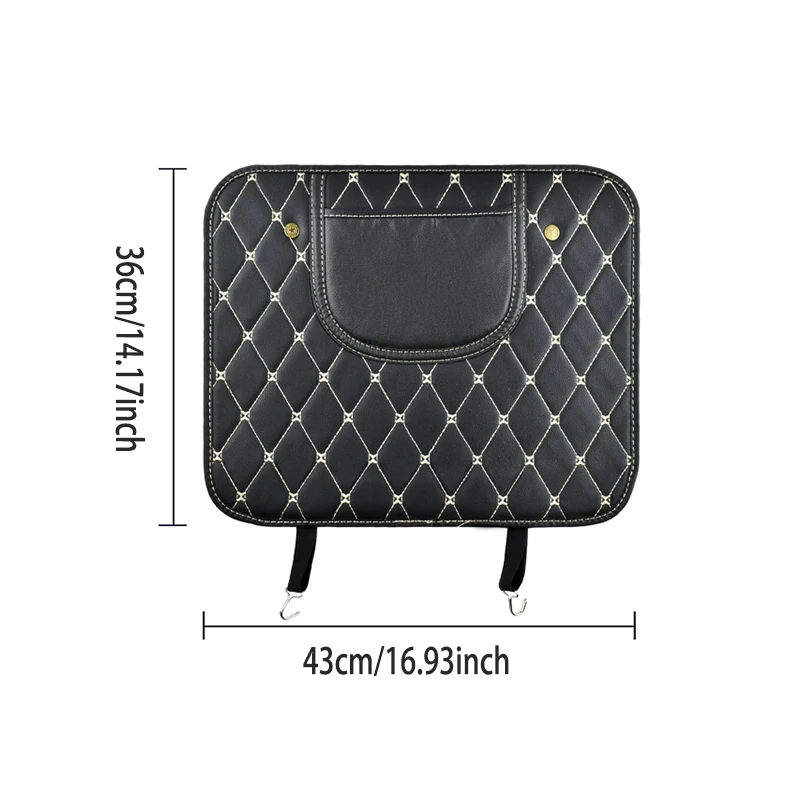 Funda asientos traseros de cuero PU negra impermeable para coche - imagen 2