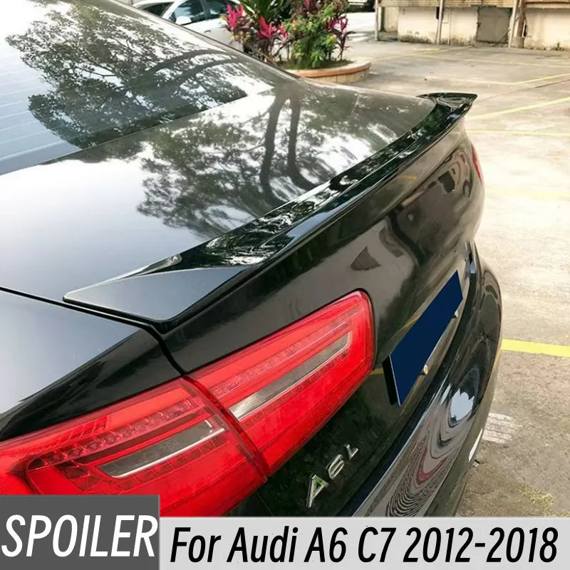Alerón de maletero ABS negro carbono para Audi A6 C7 2012-2018