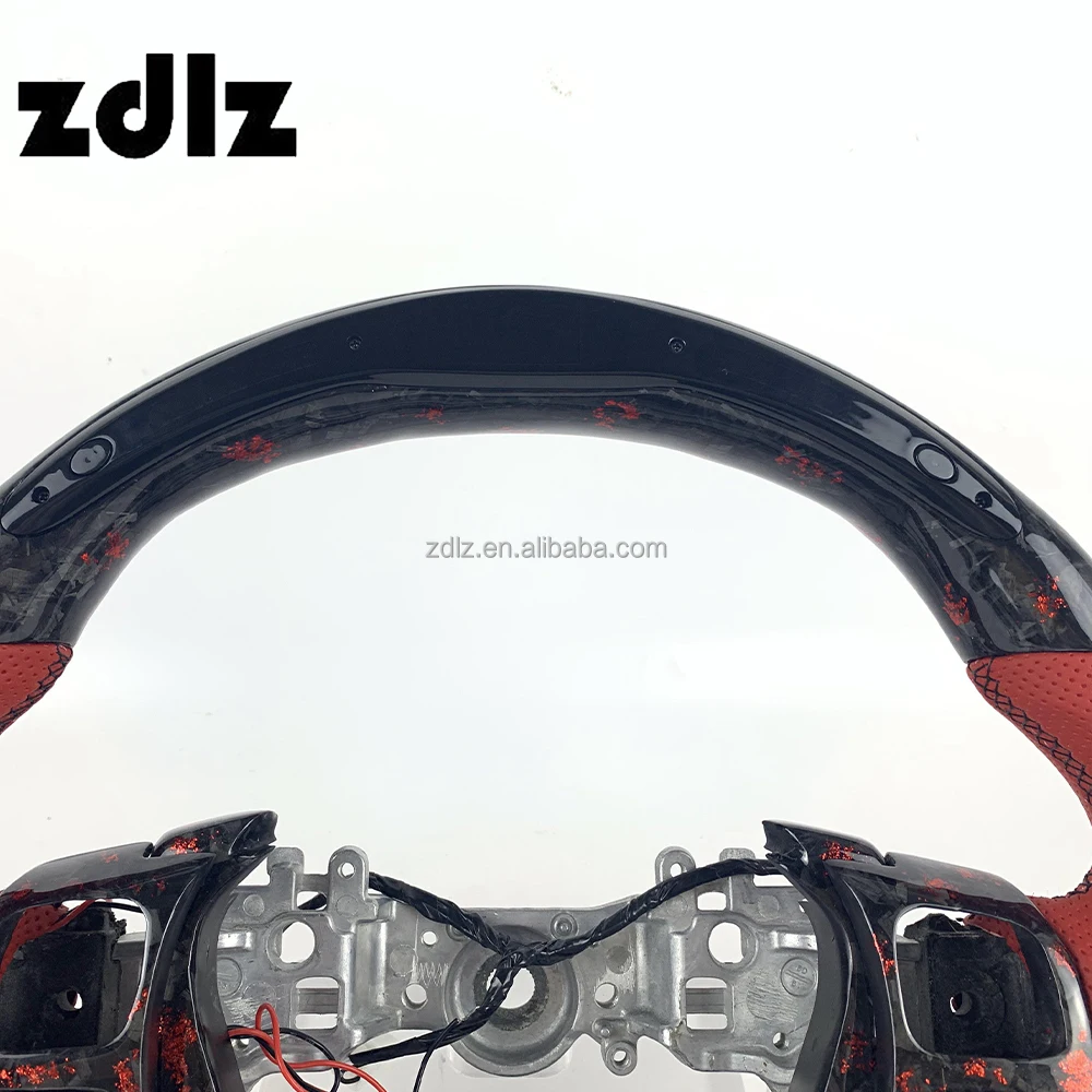 Volante de fibra de carbono forjado rojo con LED para Lexus IS/ES/NX - imagen 4