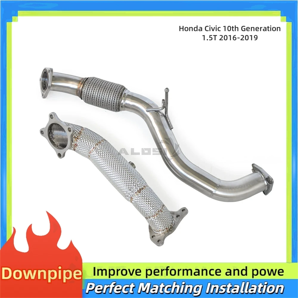 Downpipe Honda Civic X 1.5T 2016-2019 de alto flujo aislado