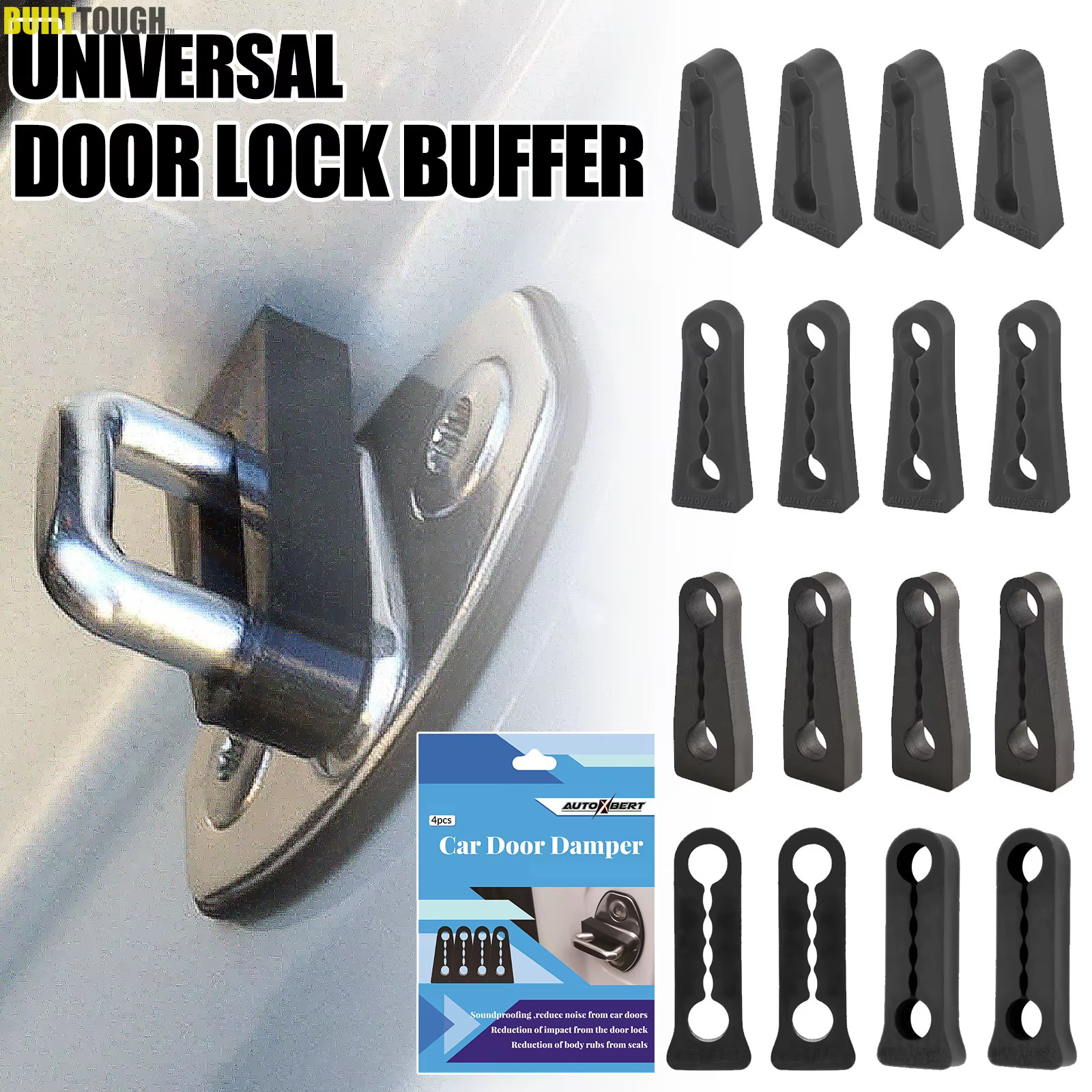 Amortiguador de cerradura universal antigolpes para puerta de coche