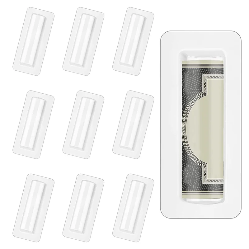 AEF3-60Pcs bolsas de bálsamo labial de plástico transparente lápiz labial soporte para dinero cúpulas de plástico con cinta de doble cara para manualidades DIY - imagen 5