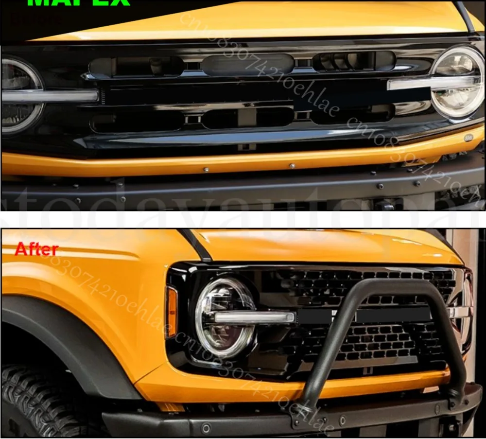 Rejilla delantera Ford Bronco 2021-2023 negra brillante - imagen 2