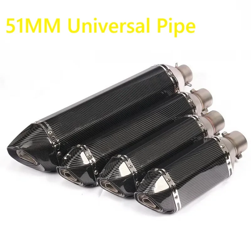 Silenciador escape universal moto 38-51mm inox