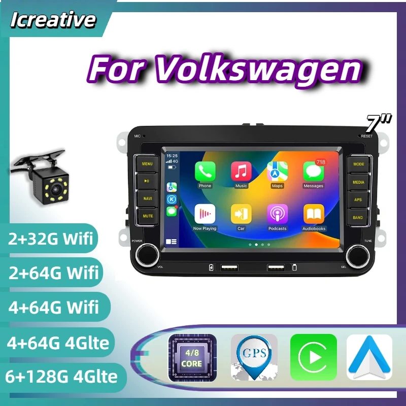 Radio Android con CarPlay y navegación – VW Passat B6/B7, Golf 5/6
