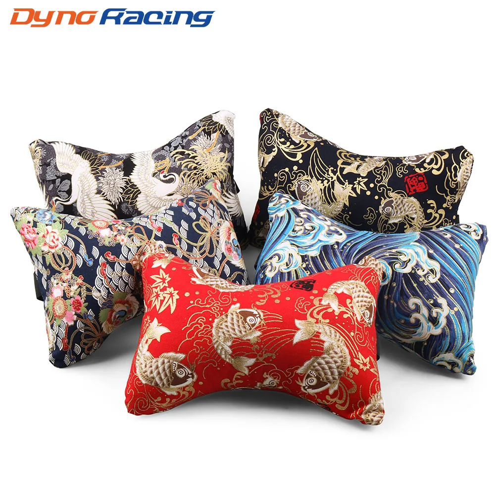 Cojín reposacabezas para coche JDM japonés con diseño ukiyo-e
