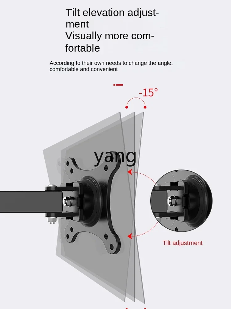 YJQ colgador de TV para monitor LCD de ordenador, estante de pared universal retráctil giratorio - imagen 3