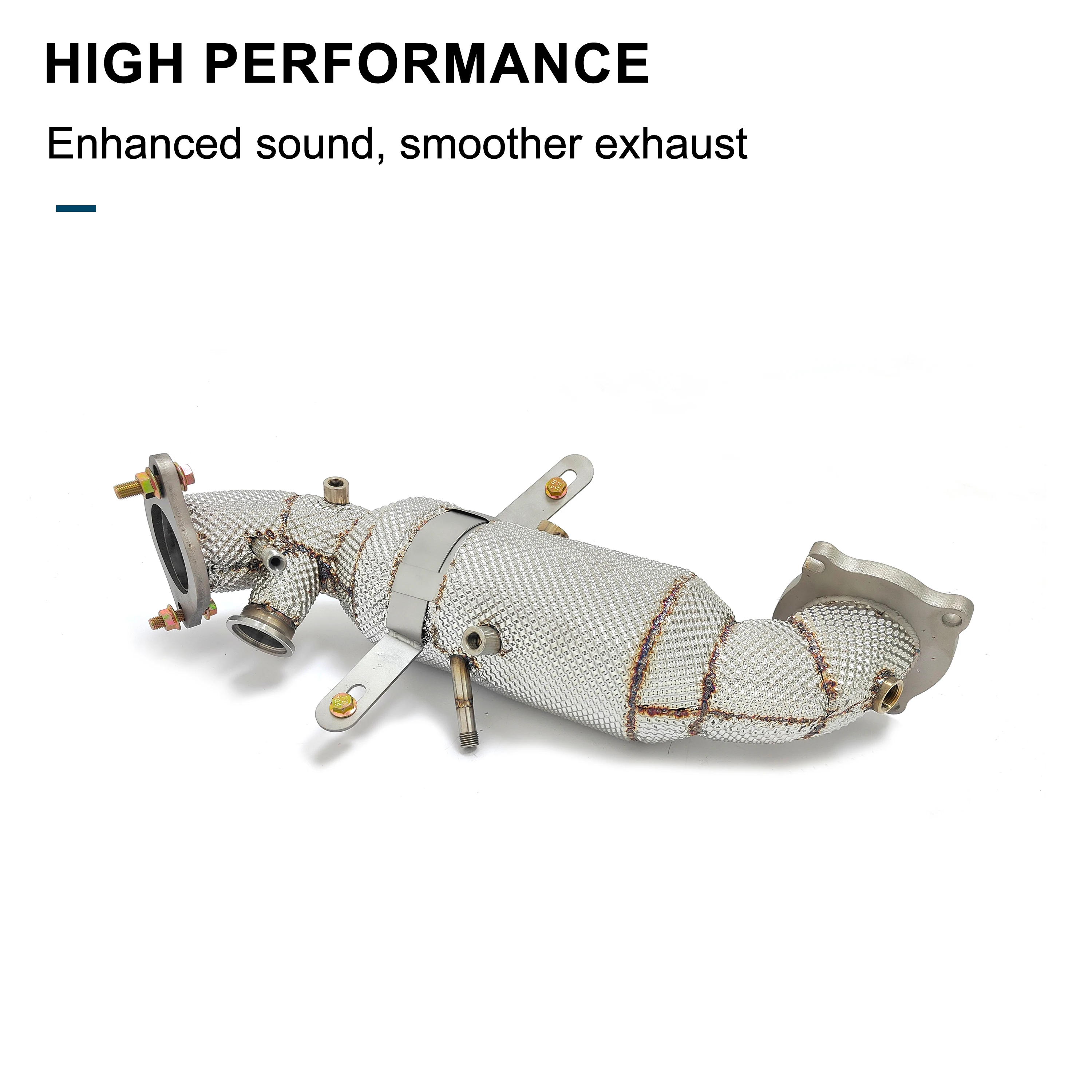 Sistema de escape CBNT, cabezales de escape con protector térmico para Alfa Romeo Giulia Stelvio 2,0 T 2020-2023, bajante catted/sin gato - imagen 5