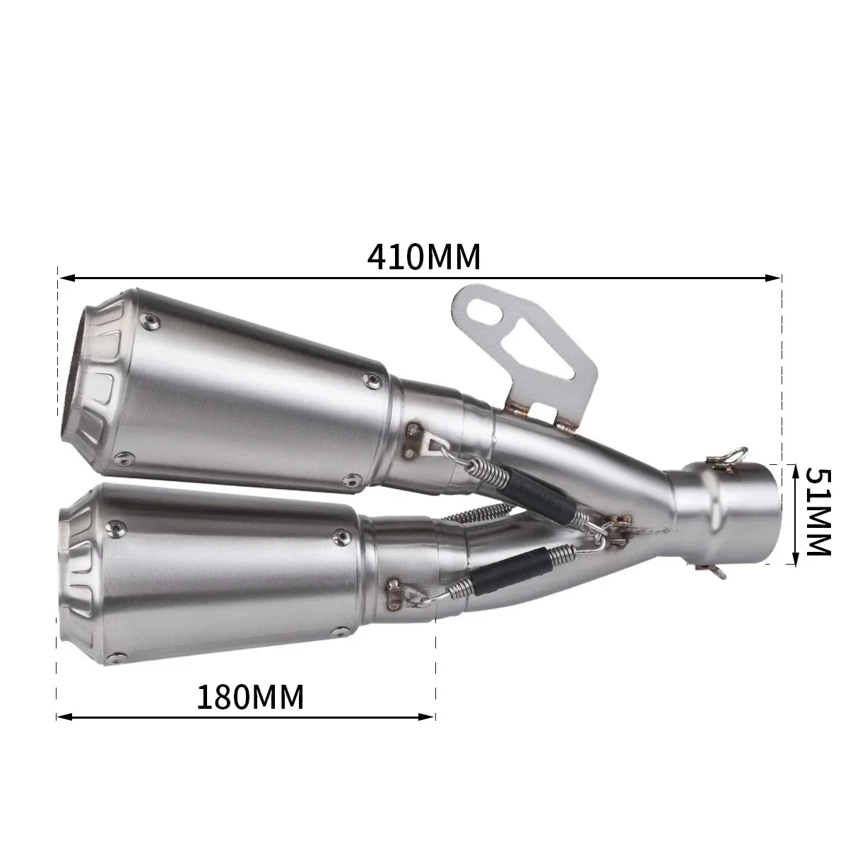 Silenciador universal de fibra de carbono de 51MM para escape de motocicleta, sección trasera, tubo de escape de doble orificio de acero inoxidable - imagen 3