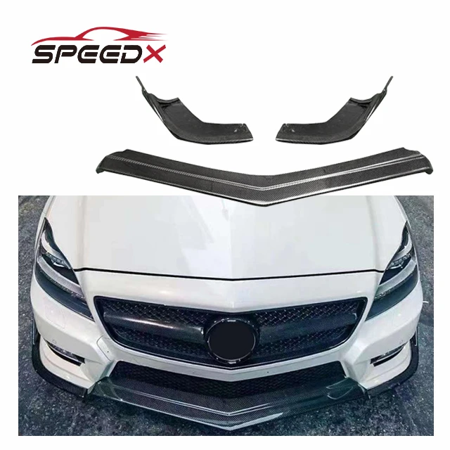 Para W218 R estilo Kit de carrocería de labio delantero de carbono W218 estilo R labio de parachoques delantero de fibra de carbono
