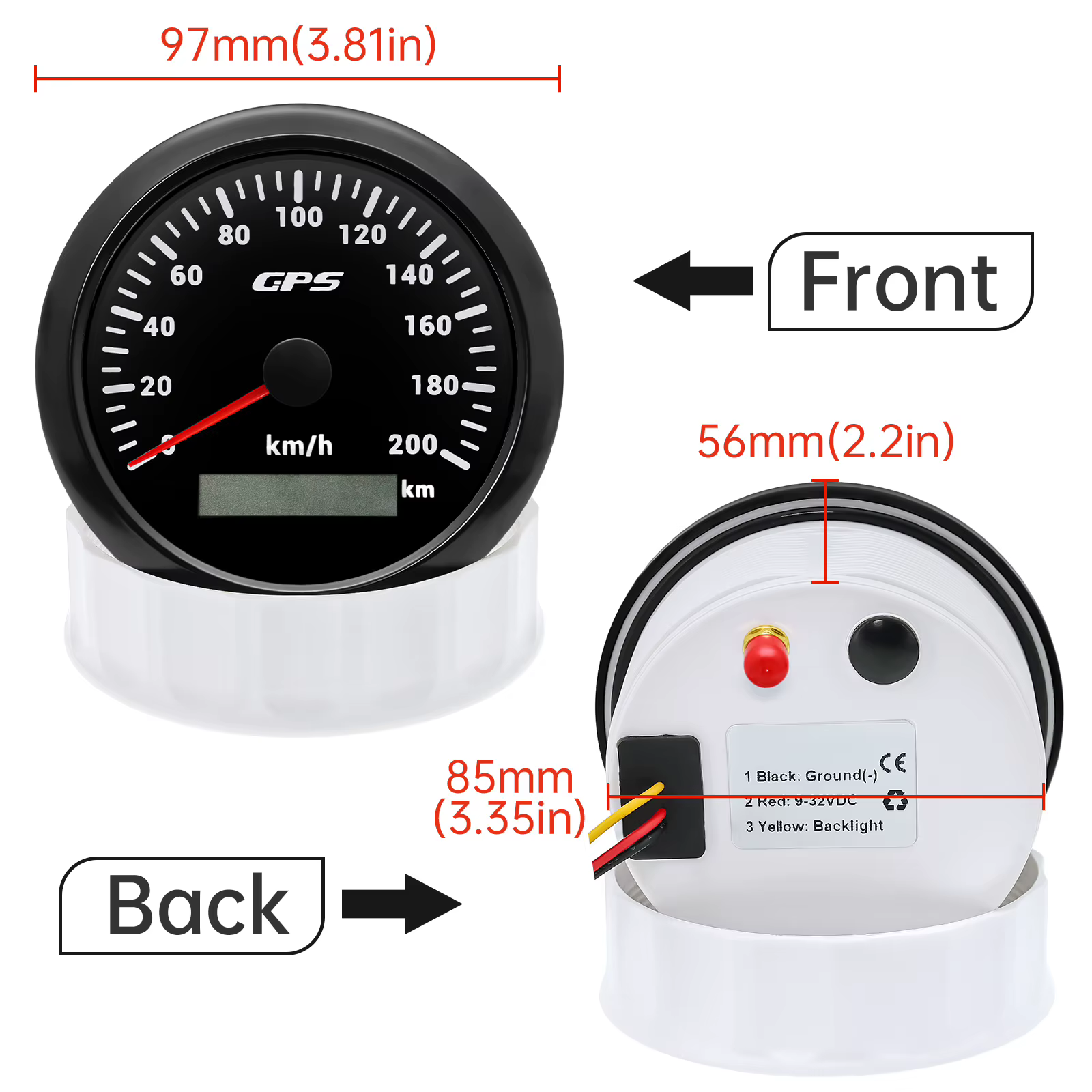 Velocímetro GPS para coche y moto con antena y pantalla multicolor - imagen 4