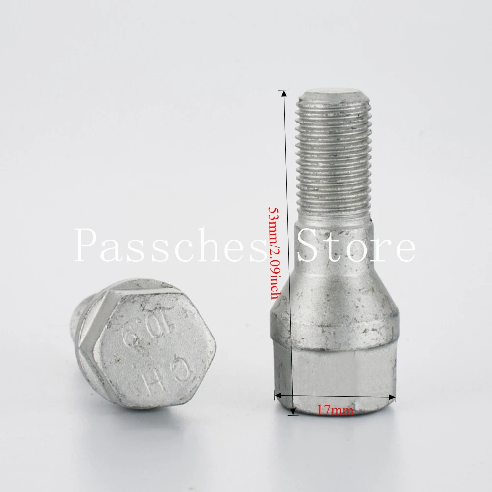 Pernos de rueda M12x1,25 para Fukang ZX, 53 mm, hexagonal 17 mm
