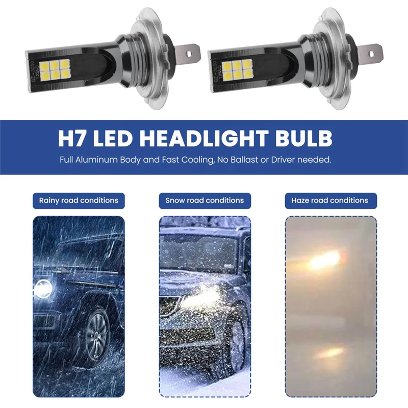 Bombilla LED antiniebla H7 Canbus 6000K blanca sin errores - imagen 3
