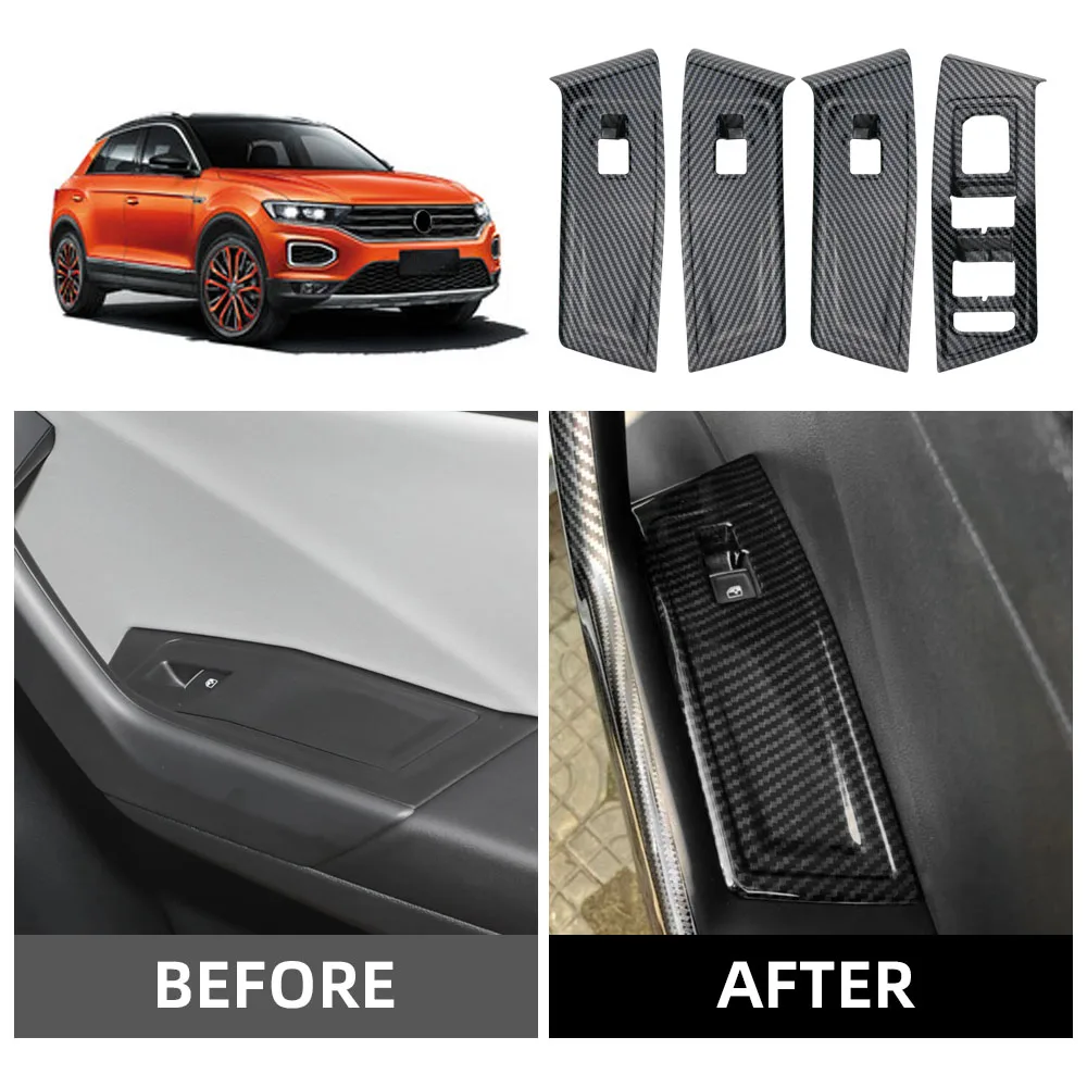 Pegatina para panel de elevalunas efecto carbono VW T-Roc 2018-2024 - imagen 4