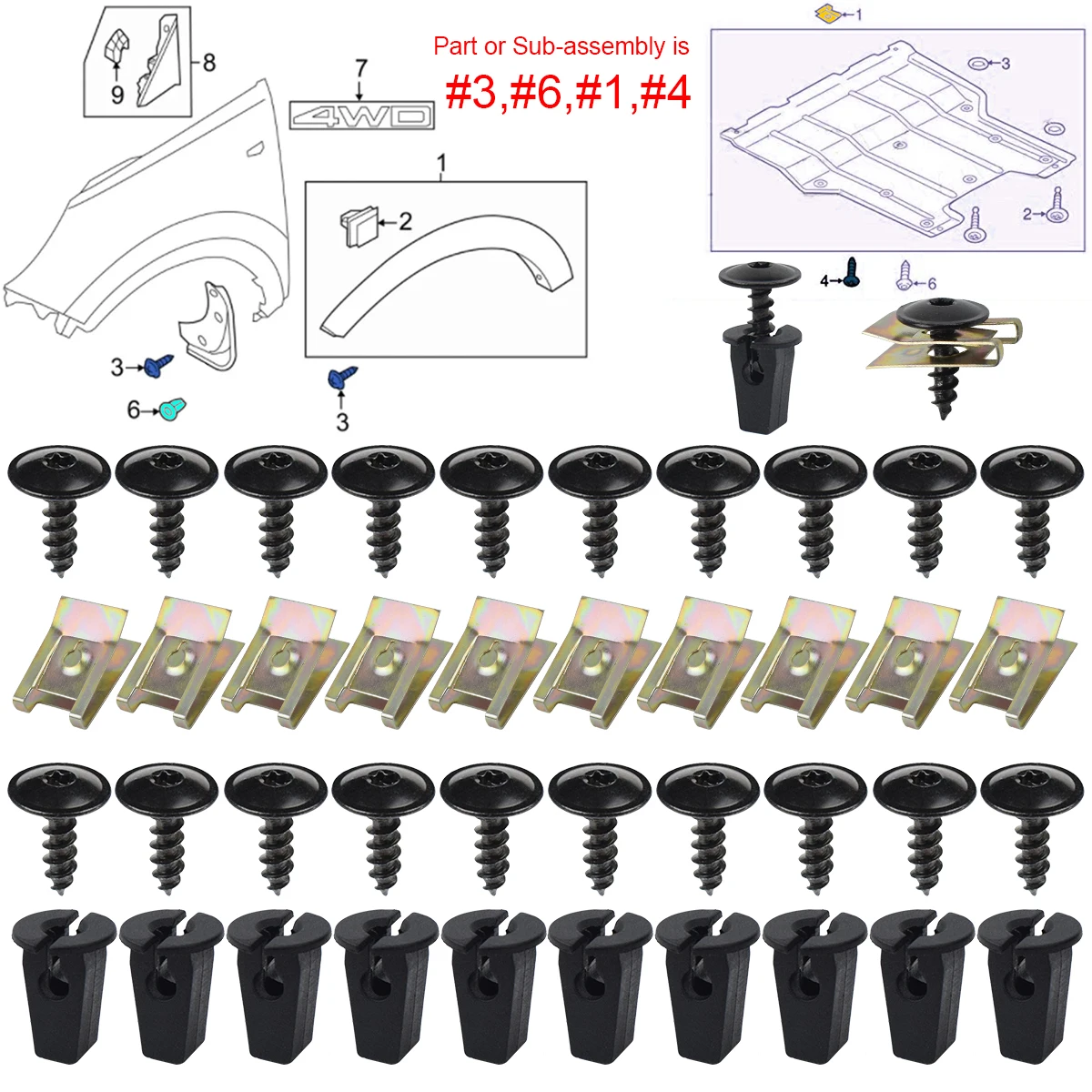 Tornillo Torx cubrecárter con clip guardabarros VW Audi SEAT