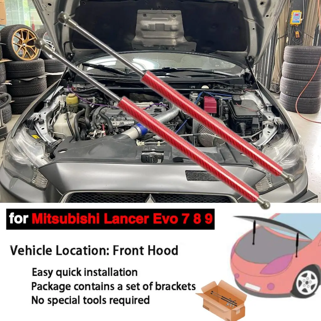 Puntales de gas en carbono para capo Mitsubishi Lancer Evo VII-IX