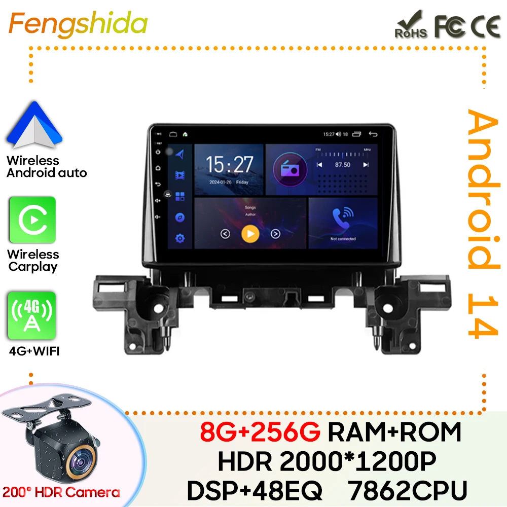 Radio multimedia GPS Android con CarPlay para Mazda CX-5 II 2017-2023
