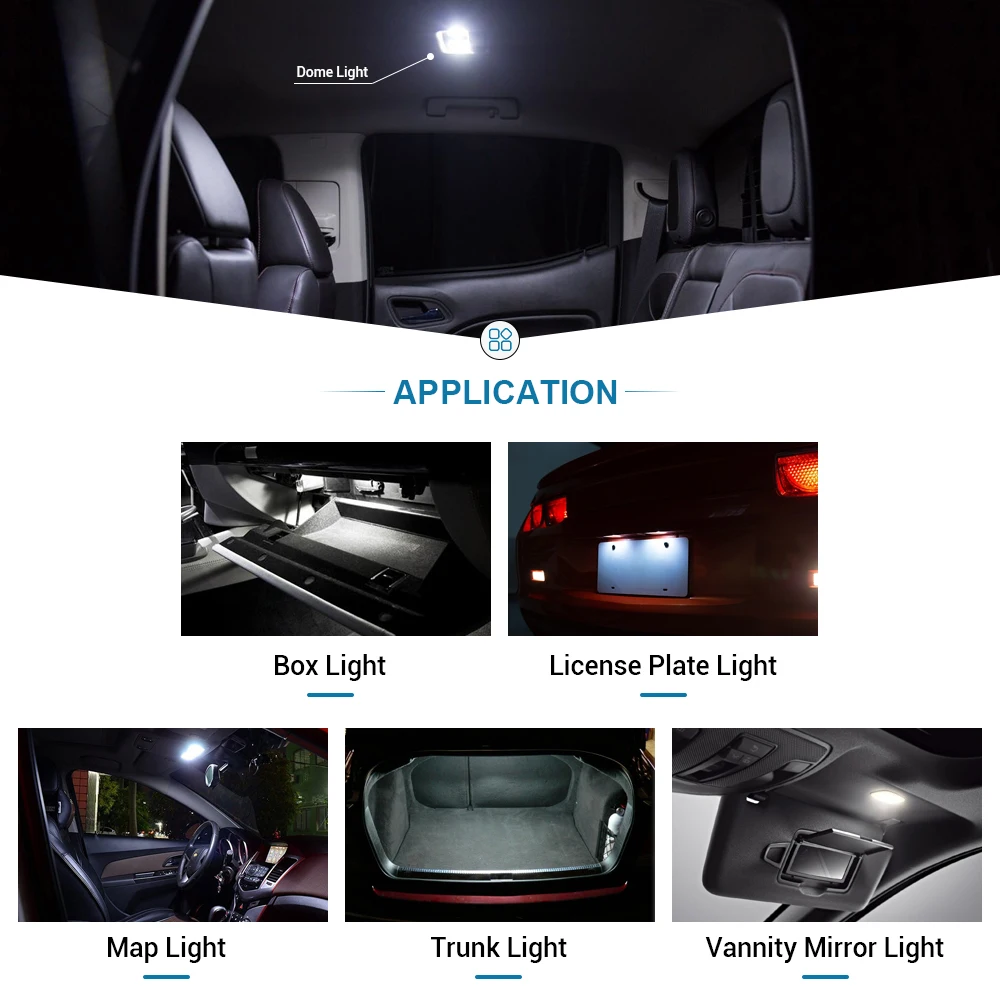 Bombilla LED 36mm C5W 6418 blanco 6000K para interior coche - imagen 4
