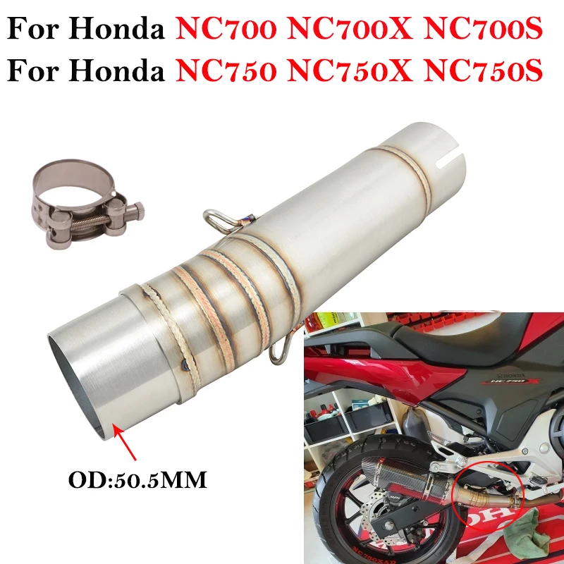 Tubo de escape deportivo enlace medio para Honda NC700/NC750