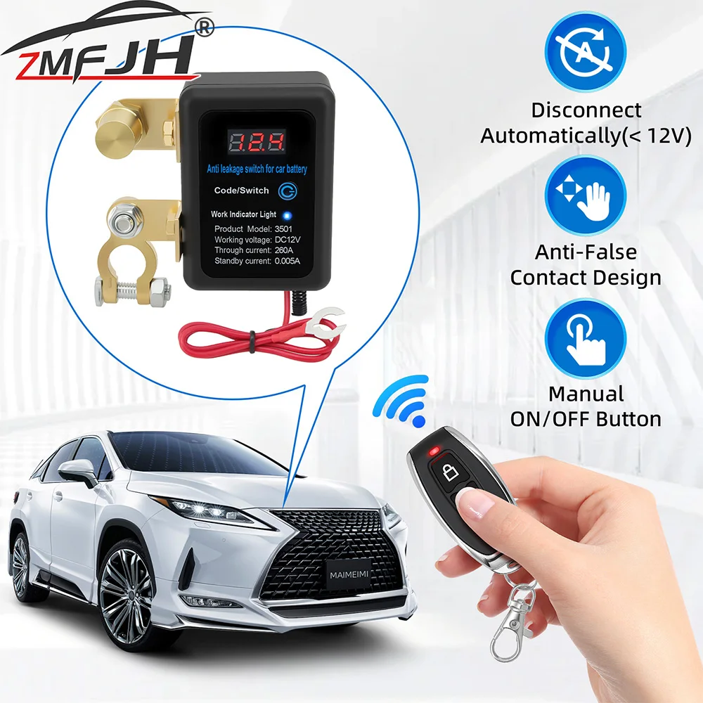 Desconectador de batería remoto 12 V 260 A para coche y camión