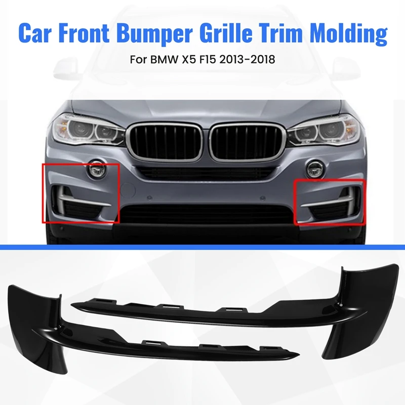 Molduras decorativas parrilla paragolpes delantero BMW X5 F15 2013-2018 - imagen 4