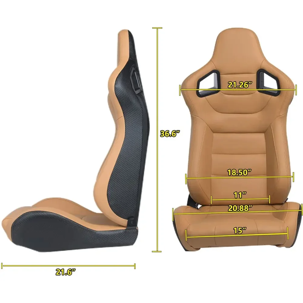 Asiento baquet universal regulable 180° cuero competición - imagen 2