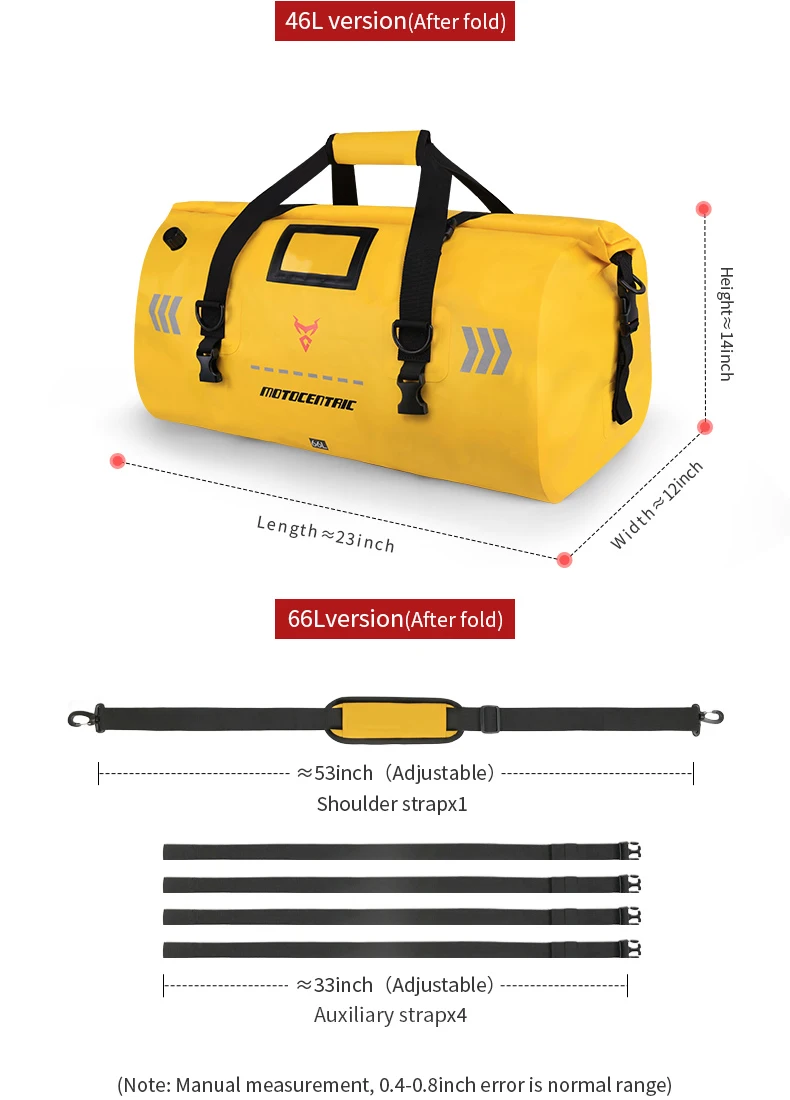 Material PVC 500D y diseño impermeable