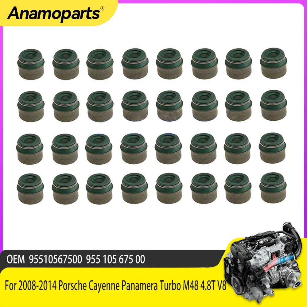 Juego de sellos de vástago de válvula Anamoparts para Porsche