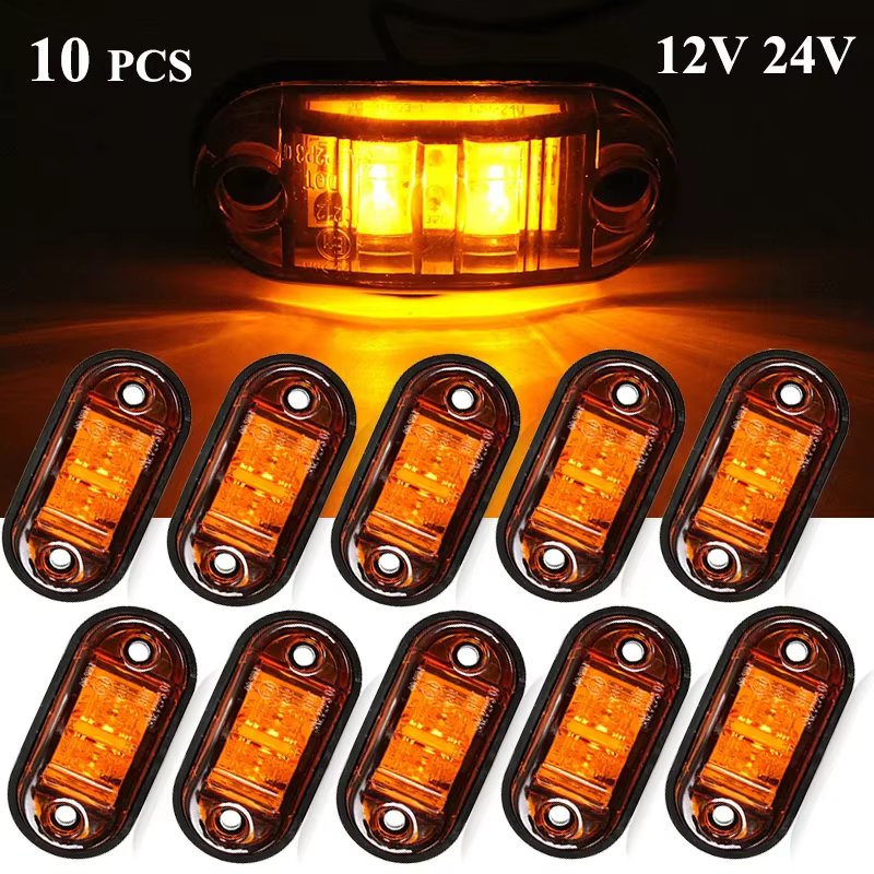 Luz LED ámbar de posición lateral 12/24 V para camión y remolque
