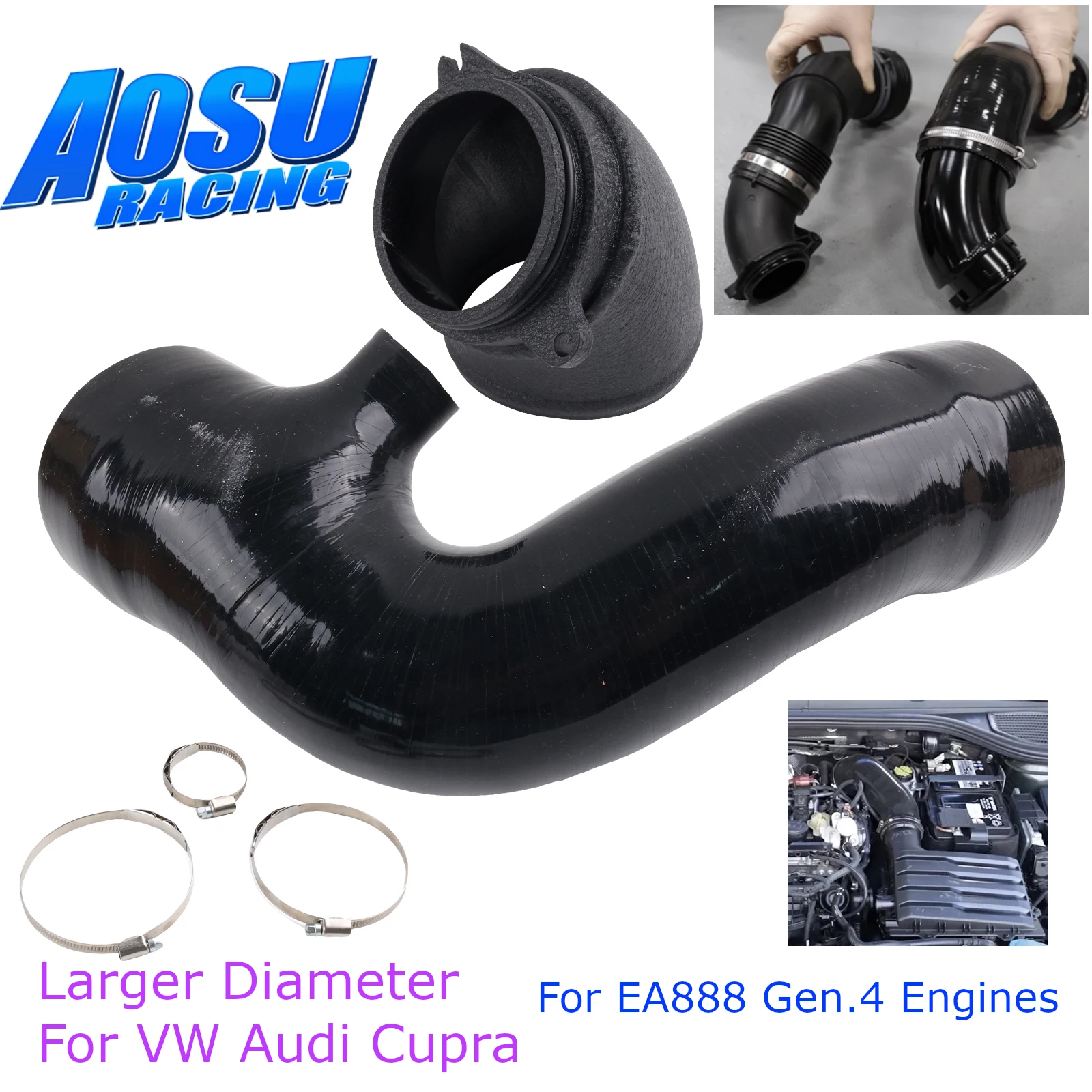 Codo de admisión turbo de silicona para VW Golf 8 EA888 EVO