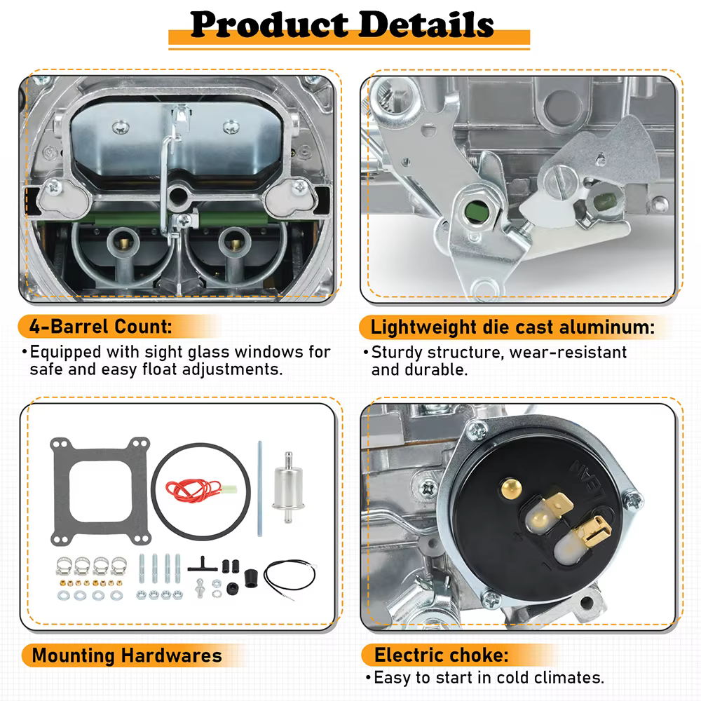 Carburador Edelbrock 1406 Performer 600 CFM con estárter eléctrico - imagen 4