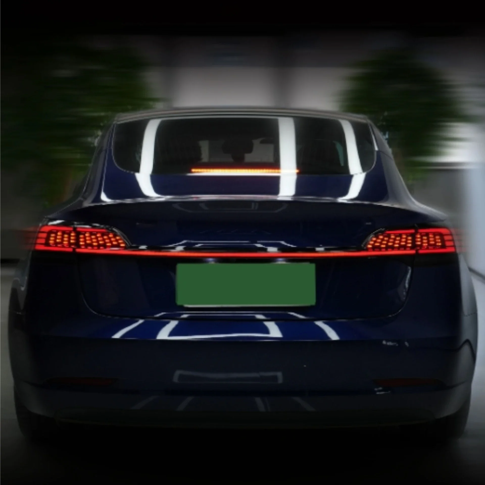 Vista posterior de la lámpara trasera para Tesla Model 3