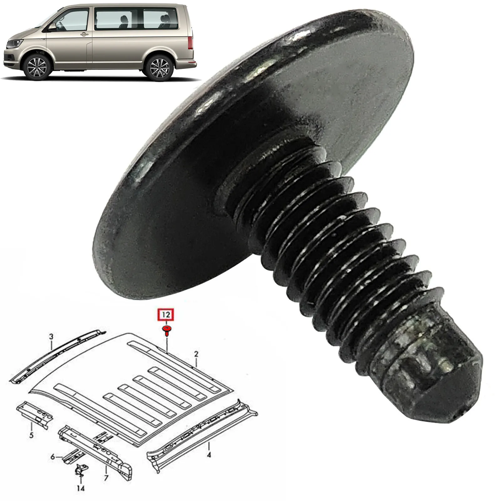 Tornillos ciegos para portaequipajes VW Transporter T5 T6 T6.1 - imagen 5