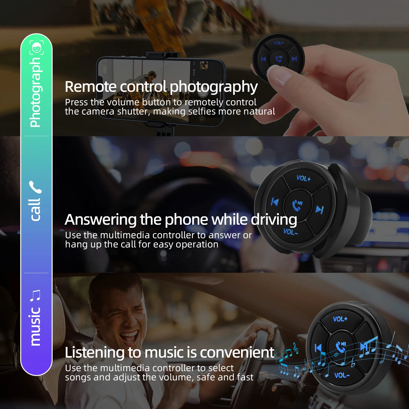 Botón de Control de Volante Inalámbrico - Sin Marca - imagen 2