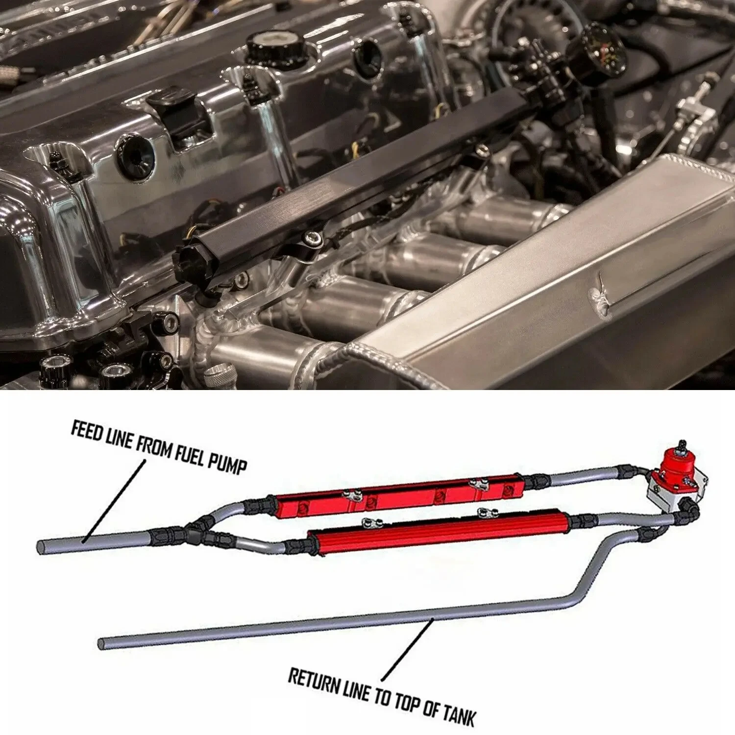Rampa de inyección K Series para Honda K20 K24 – aluminio modificado - imagen 2