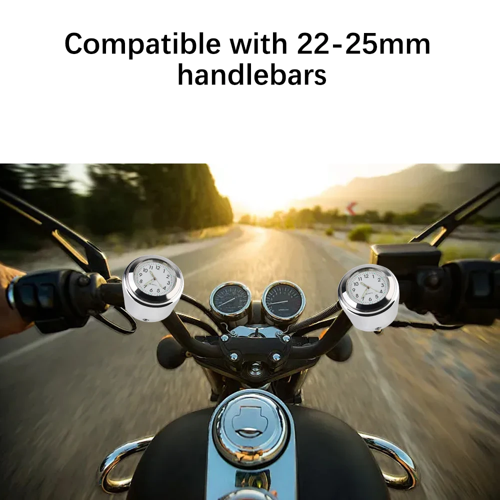 Reloj con termómetro para manillar de moto 22-25 mm, impermeable - imagen 5