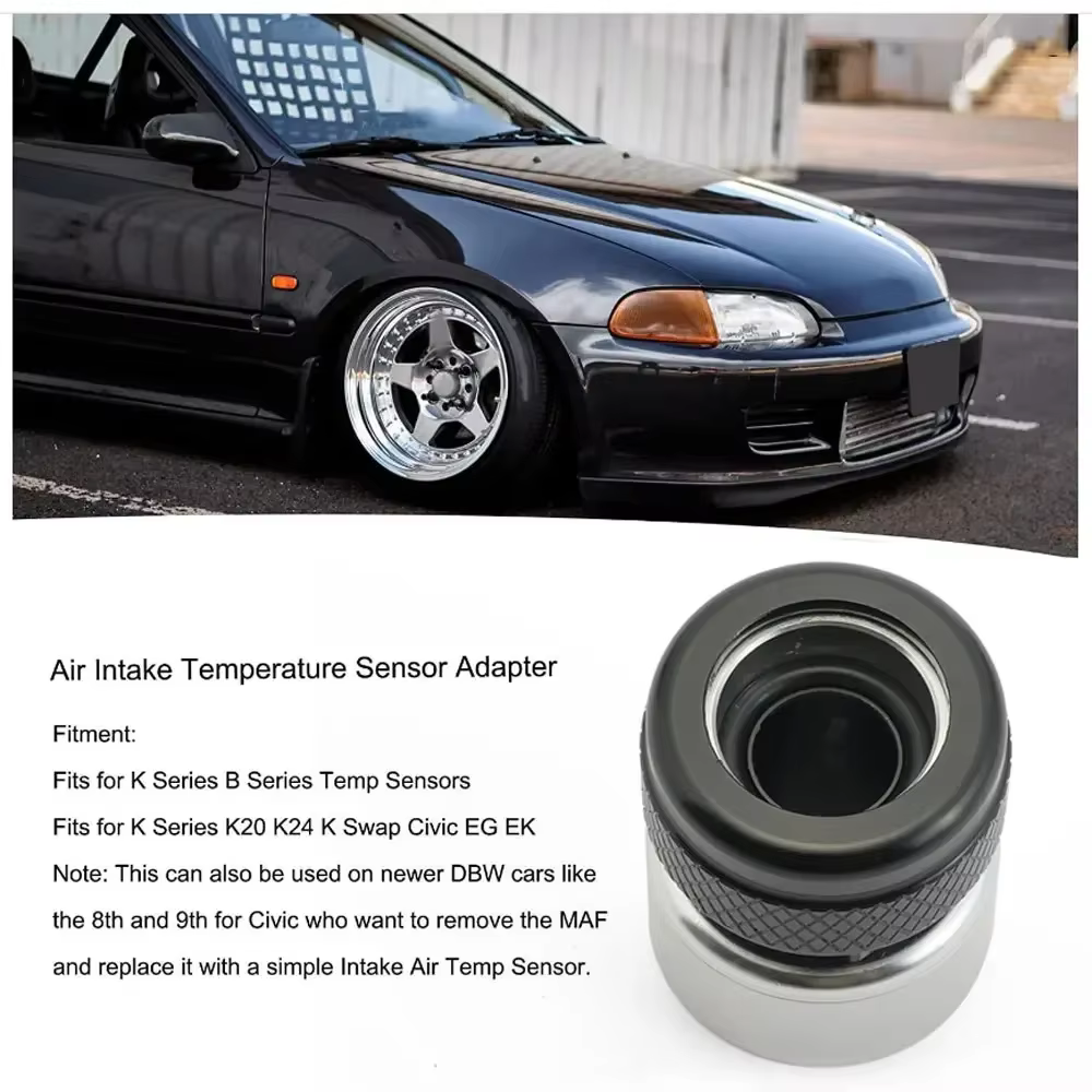 Adaptador aluminio sensor temperatura admisión K-Swap K20/K24 Civic EG/EK - imagen 5